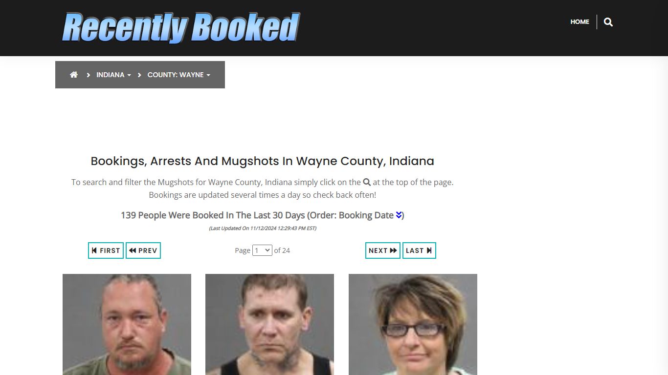 Bookings, Arrests and Mugshots in Wayne County, Indiana - Recently Booked