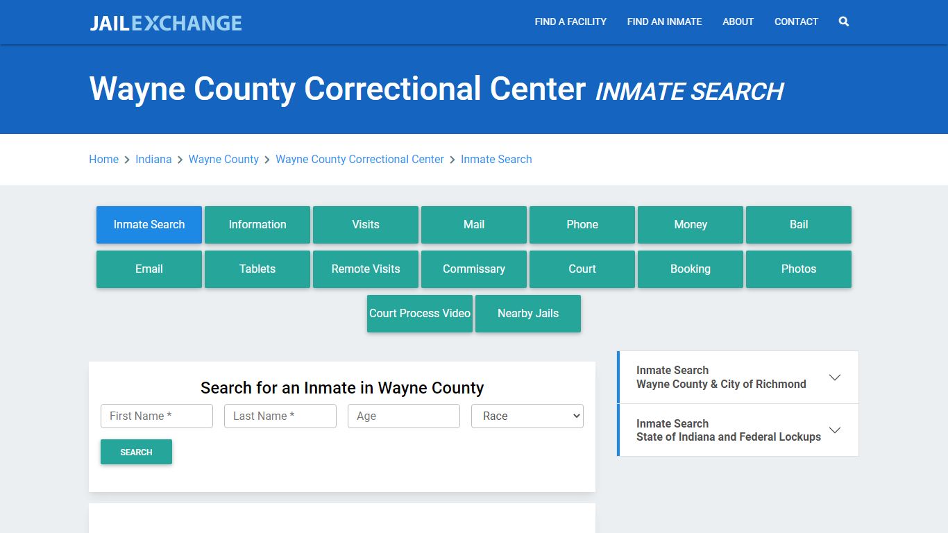 Wayne County Correctional Center Inmate Search - Jail Exchange